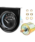 Universal oil pressure gauge kit with sensor and mount