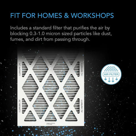 10 Inch Inline Filter Box for Fresh Air Intake and Ventilation, Heavy Duty HVAC Filtration Kit with dust odor block filter