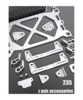 Heavy Duty Z Axis Bracket Kit For 3D Printer Mods Cnc Machined Aluminum parts displayed on a dark surface, showing various mounts and brackets.