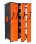 Heavy Duty Vertical Tool Holder Cabinet With Cushioned Drawers For CNC Rig Organization Shop Floor Essentials, showcasing open steel drawers.
