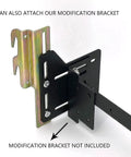 Close-up of 2 Pack Heavy Duty Model 711 Headboard Adapter Brackets Convert Bolt On Metal Bed Frames To Hook Style Connections.