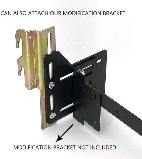 Close-up of 2 Pack Heavy Duty Model 711 Headboard Adapter Brackets Convert Bolt On Metal Bed Frames To Hook Style Connections.