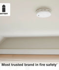Battery Operated Combination Smoke And Carbon Monoxide Alarm With Slim Profile Design installed on ceiling