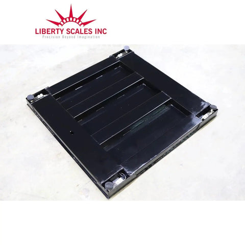 Plug And Play 4x5 Industrial Floor Scale With Bright Digital Indicator Heavy Duty 1000 Lb Pallet Scale black steel base with platform design.