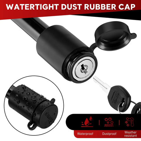 Tough As Nails Locking Trailer Hitch Pin For Two Inch And Two Point Five Inch Receivers With Five Eighth Inch Pin Diameter, waterproof cap