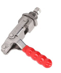 Beefy 180 Degree Push Pull Toggle Clamp With 66.8mm Stroke, 318kg And 701lbs Capacity, red handle, stainless steel body