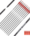 Carbon Arrows For Archery Hunting And Target Practice 26-Inch Arrows With Removable Tips For Compound And Recurve Bows 500 Spine 12 Pieces