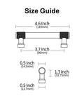Size guide for Brushed Satin Nickel Cabinet Pulls Knurled Handles Set Of 10 For Cabinets And Drawers Three And Three Quarters Inch Hole Centers Sleek Durable Kitchen And Furniture Hardware AL3017SN showing dimensions