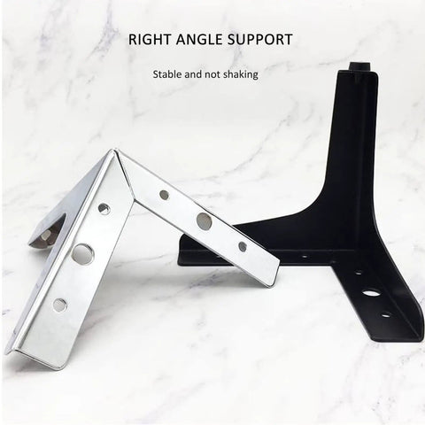 Heavy Duty Carbon Steel Furniture Legs With Slick Non Slip Rubber Bottoms And Included Screws For Sofas Couches And Cabinets Tough Gold Build Super Simple Swap Right angle support shown in silver and black finish.
