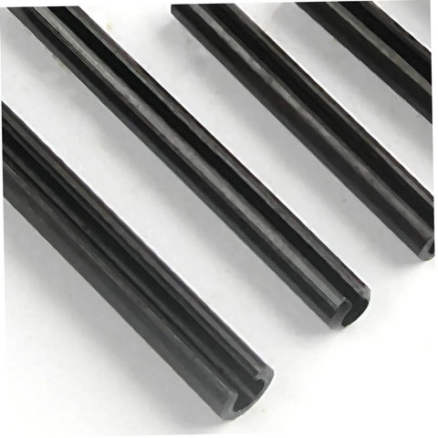 Close-up of Roll Pins Assortment Kit Slotted Hollow Dowel Pins 450 Pcs with black oxide finish for auto mechanical workshop repairs.