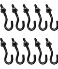 4 Pack Round Eyelet Hook Bolts M8 Long Shank Stainless Steel 304 Corrosion Resistant Heavy Duty Hook Bolts for Indoor Outdoor Use Ideal For Marine, Garage Or Workshop Applications, black hook bolts set