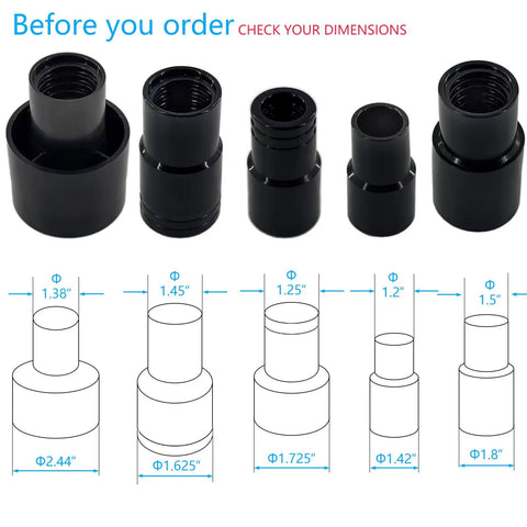 Set of five fittings for 12 Foot Dust Collection Vacuum Hose Kit With Five Fittings For Woodworking And Home Shop Use