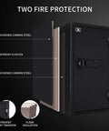 UL Certified Fireproof Safe For Home And Office 3.47 Cubic Feet Large Steel Safe Box With Digital Lock Heavy Duty Fire Resistant Security layers
