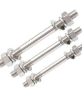 Beefy M12 Double-Ended Threaded Rod Kit In 304 Stainless Steel Through-Wall Bolt Set With Nuts Washers And Spring Washers Includes Two Sets M12x70 Ready To Install