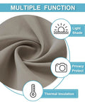 Multiple functions of Privacy French Door Curtain Panel For Patio And Front Doors No Drill Easy Install Room Darkening Tie Up Shade With Strong Adhesive Straps W26 By L69 Inches Sand Color