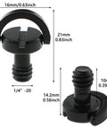 Three Pack Stainless Steel D Ring Camera Screws One Quarter Inch Quick Release Tripod Nut For Cameras Straps Monopods Light Stands Binoculars And Ball Joints Gear Heads Love This Durable Rust Proof Hardware You Can Trust shown with dimensions