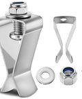 Window Well Cover Clips Outside Hardware Kit With Screws For Basement Egress Windows, heavy-duty steel clip and washer set