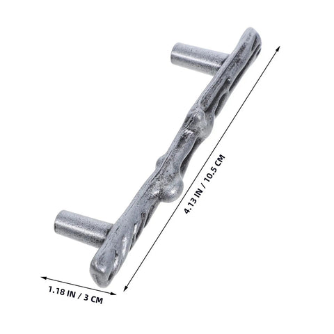 Rustic Branch Cabinet Handle Set Zinc Alloy Twig Pulls For Drawers And Closet Doors, dark grey twig handle 4.13 in