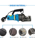 Electric Hydraulic Rebar Cutter For Fast Steel Bar Cutting 4-25Mm Capacity Portable Electro-Hydraulic Shears with shearing materials.