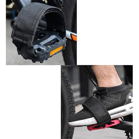 2 Pairs Nylon Bicycle Foot Straps with Double Sided Adhesive Backing for Fixed Gear Pedals Totally Adjustable