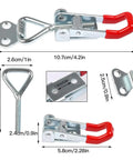Five Piece Adjustable Toggle Clamp Latches Heavy Duty Holding Clamps For Smoker Lid Jig Tool Box Case Pull Latch With Secure Closure And Stable Clamping During Bumps And Vibration, stainless steel 5-pack, 10.7cm