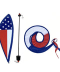 All American Patriotic Wind Spinner Duo For Yard And Garden Decor With Flag And Bald Eagle Designs 2 Pack Outdoor Hanging Spinners