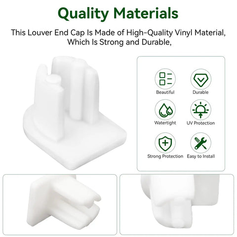 End Cap Replacement Kit For Plantation Shutter Tilt Bars Vinyl End Caps Variety Pack 4 For Plantation Shutters and Breezeway
