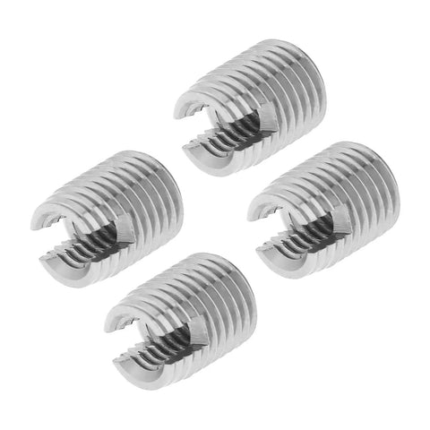 20 Pcs M4 8mm Threaded Inserts Self Tapping Helical Coil Repair Kit For Aluminum Plastic Wood And Metalworking DIY Projects Easy Install Secure Fit Restores Damaged Holes And Prevents Stripouts, four silver inserts