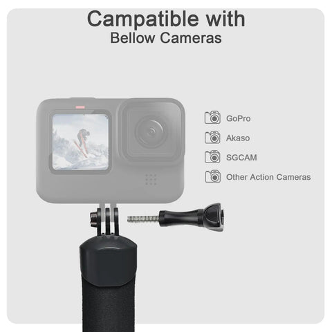 Underwater Waterproof Housing For GoPro Hero 5 6 7 And 2018 Black Includes Floating Hand Grip Monopod Selfie Stick 148FT 45M Depth Rating Rugged Protective Case Kit For Action Packed Water Adventures compatible with GoPro, Akaso, SGCAM and other action cameras.
