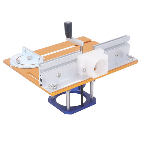 Rock Solid Adjustable Electric Router Lift System With Inverted Lifting Base For Router Tables showing a heavy duty build with precise blade control.