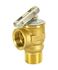 Safety relief valve by HydroMaster, brass, 3/4-inch NPT threads with lever, 30 PSI