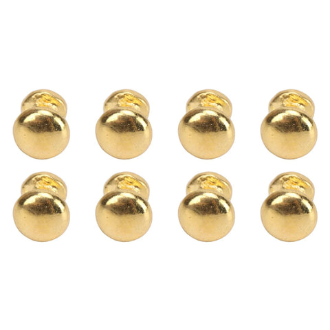 8pcs Miniature Round Head Pull Handles Set for Dollhouse Cabinets and Drawers, 1:12 Scale Metal Knob Hardware in Gold Tone
