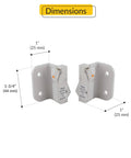 Dimensions of Euro White Dual Action Window Opening Control Device Pair For Single, Double Hung Or Sliding Windows WOCD