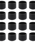 Pack Of 16 Soft Black Foosball End Caps For 15.8mm Rods, Universal Safety End Caps For Standard Foosball Tables, Easy Install Replacement Parts, Durable Plastic Table Accessories shown in a 16-pack