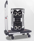 Heavy Duty 300 Lbs Folding Platform Trolley With Adjustable Handle Portable Flatbed Cart For Easy Transport Of Goods Perfect Utility Cart For Warehouse And Home Use Durable And Reliable, folded