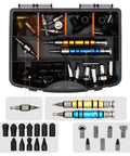 34 Piece Car Dent Repair Tool Kit with Lifter Impact Pen Hammer Set and Unpainted Sheet Metal Tools for Auto Body Dents Built Tough For DIY Gear and Pros Heavy Duty - detail view of components in black case