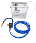 Heavy Duty 3L Lubrication Water Box Spray System For Lathe Milling Drill Machine Oil Tank Mist Sprayer Coolant Pump Kit With Filter, metal reservoir, blue hoses.
