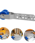 Adjustable Boat Trailer Roller With Rubber Wheel And Steel Bracket For Hull Support Sealed Bearing Design Rock Solid Keel And Docking Guide System For Safe Loading And Launching, showing side view of roller and bracket.