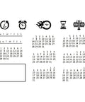 Fresh Date Week Month Year Calendar Clear Silicone Stamp Set For DIY Scrapbooking And Holiday Cards Featuring Alarm Clock Arabic Numerals design.