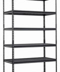 Beefy Heavy Duty Metal Shelving Unit With Adjustable Racks For Serious Garage Storage 5 Tier Steel Shelves 2500 Lb Capacity Basement Workshop Must Have Organizer For Tools And Supplies 48x24x72, black steel 5-tier rack