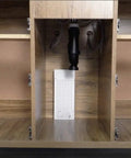 In-Line Dimmable LED Driver 24W In-Line Power Supply With 5% To 100% Dimming Range CL2, UL Class 2 Ready, Flicker-Free, Energy Efficient, No-Brainer Install For Under-Cabinet And Recessed Lighting, 5 Year Warranty Plus installed in wood cabinet