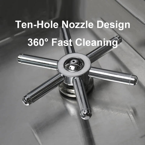 Dang Solid Stainless Steel Bar Glass Rinser With Integrated Drain Tray For Quick Cup Washing In Home Kitchens And Local Pubs sleek ten-hole nozzle design.