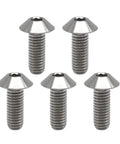 Titanium Button Umbrella Socket Head Bolts M6 X 1.0 X 16mm Pack Of 5 For Bikes And Motorcycles Ultra Lightweight Rustproof