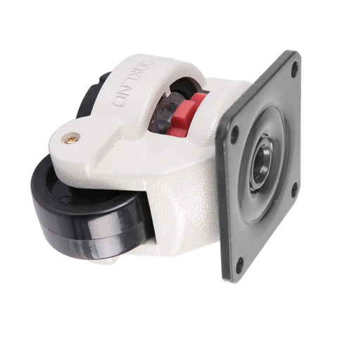 Heavy Duty Retractable Leveling Casters With Durable Nylon Wheels And Beefy Aluminum Hubs Handle Up To 551 Lbs front view showing nylon wheels.