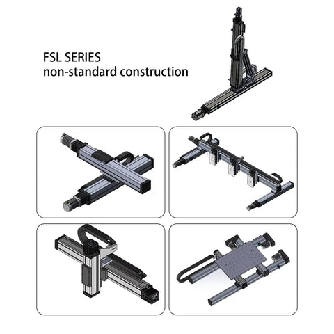 Heavy Duty Linear Stage With Ball Screw Linear Guide CNC Actuator Slide Table For Precision Motion 1300mm Stroke Nema34 3 Phase Step Motor Aluminum Panel High Horizontal Load 100kg And Vertical 50kg Capacity Ideal For CNC Projects, FSL series