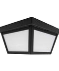 9 Inch Black LED Outdoor Ceiling Light With Frosted Lens, 3000K Warm White, 1000 Lumens, Wet Rated, square design view