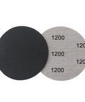 Solid 30 Pack Of Carbon Silicone Sanding Discs For Wet Or Dry Auto Metal Wood Polishing, showing black and gray 75mm discs.