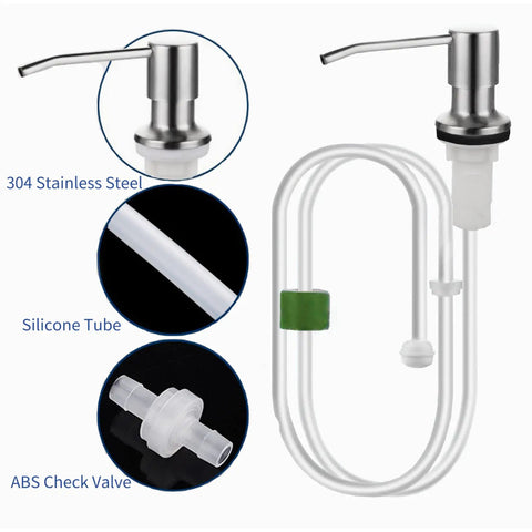 Built In Kitchen Soap Dispenser With 47 Inch Extension Tube No Refills Needed Durable 304 Stainless Steel Brushed Nickel Finish Easy Pump