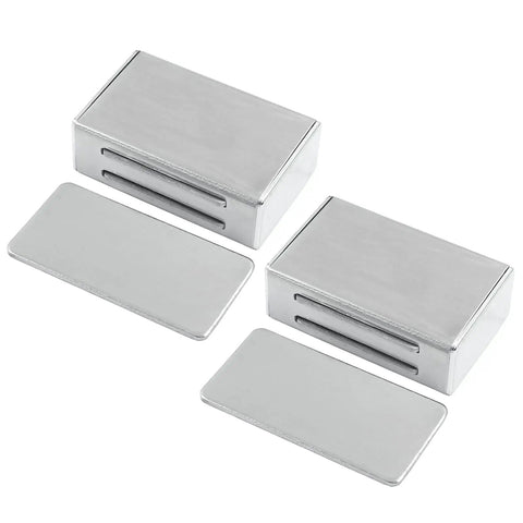 Two Pack Ultra Thin Magnetic Door Catch With Adhesive For Cabinets And Drawers Stainless Steel Latch No Drilling Cupboard Magnetic Lock
