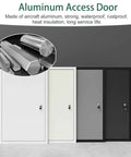 Heavy Duty Aluminum Laundry Chute Access Door For Drywall With Grip Tight Lock White 38X42 shown in varied colors on display.